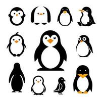 pinguïn icoon reeks schattig variaties vector