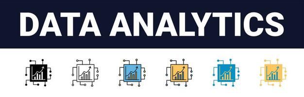 precisie inzichten gestroomlijnd web pictogrammen voor gegevens analyse, statistieken, en analytics minimalistische schets, zwart en kleur vullen verzameling in vector illustratie. rekenmachine, gegevens, databank,