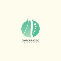 chiropractie logo ontwerp met uniek element stijl premie vector