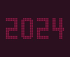 gelukkig nieuw jaar 2024 abstract roze grafisch ontwerp vector logo symbool illustratie met Purper achtergrond