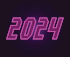 gelukkig nieuw jaar 2024 abstract Purper grafisch ontwerp vector logo symbool illustratie