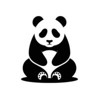 schoon en minimaal panda logo in silhouet vector icoon