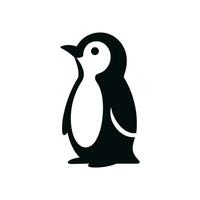 silhouet van een gemakkelijk pinguïn logo icoon vector illustratie