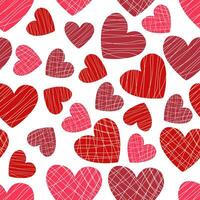 naadloos vector patroon van geglazuurd snoepjes in de vorm van rood en roze harten Aan een wit achtergrond voor verpakking, kleding stof, behang voor de vakantie valentijnsdag dag, bruiloft, verjaardag