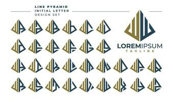 reeks van meetkundig piramide brief w ww logo ontwerp vector