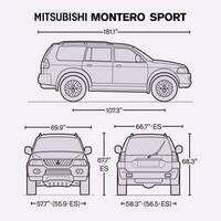 2003 mitsubishi montero sport auto blauwdruk vector