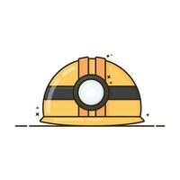 illustratie schattig tekenfilm vector van mijnbouw helm, bouw helm, geel kleur geïsoleerd door wit kleur
