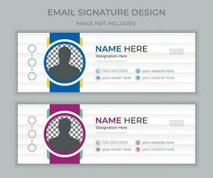 zakelijke professioneel e-mail handtekening sjabloon ontwerp modern en minimaal lay-out, bedrijf e-mail footer sjabloon reeks of sociaal media Hoes ontwerp sjabloon ontwerp creatief lay-out reeks met uniek ontwerp vector