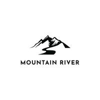 berg rivier- silhouet logo ontwerp idee vector