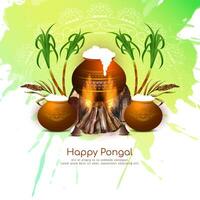 traditioneel gelukkig pongal Indisch oogst festival achtergrond ontwerp vector