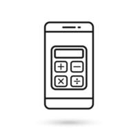 mobiele telefoon plat ontwerp met rekenmachine icoon. vector