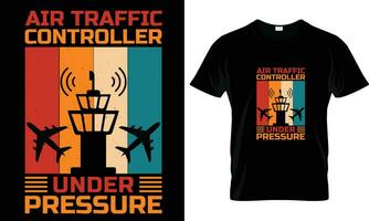 lucht verkeer controleur t-shirt ontwerp grafisch. vector