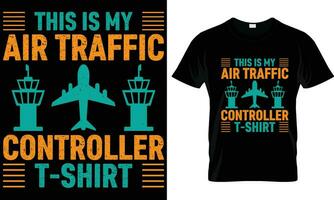 lucht verkeer controleur t-shirt ontwerp grafisch. vector