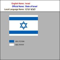 Israël vlag met hex code vector