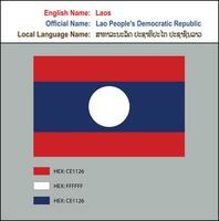 vlag van Laos met hex codes vector