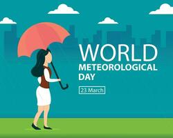illustratie vector grafisch van een vrouw toepassingen een paraplu in de wind en regenen, perfect voor Internationale dag, wereld meteorologisch dag, vieren, groet kaart, enz.