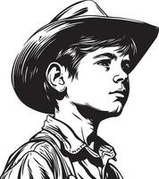 western jongen portret vector