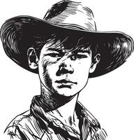 western jongen portret vector