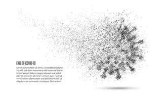 concept van verwoesting virus, grafisch van stippel element in gebroken virus vorm vector