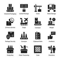 pak van Verzending en logistiek pictogrammen vector
