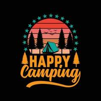 buitenshuis camping t-shirt ontwerp vector