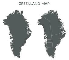 Groenland kaart reeks in grijs kleur vector