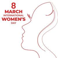 Internationale vrouwen dag 8 maart, vrouwen geschiedenis maand spandoek. vlak vector illustratie.