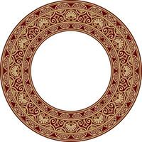 vector goud en rood ronde klassiek Renaissance ornament. cirkel, ring Europese grens, opwekking stijl kader