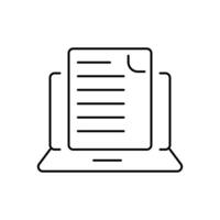 online document dun schets icoon voor website of mobiel app vector
