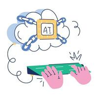 ai hand- getrokken illustratie vector