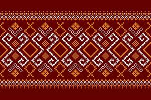 rood traditioneel etnisch patroon paisley bloem ikat achtergrond abstract aztec Afrikaanse Indonesisch Indisch naadloos patroon voor kleding stof afdrukken kleding jurk tapijt gordijnen en sarong vector