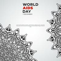 1 december wereld aids dag achtergrond met mandala vector