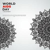 1 december wereld aids dag achtergrond met mandala vector