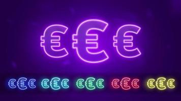 set van neon euro icoon. neon euroteken. vectorillustratie. vector