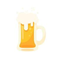 bier in een glas met bier schuim st. Patrick dag viering elementen vector