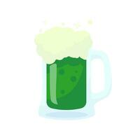 bier in een glas met bier schuim st. Patrick dag viering elementen vector