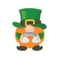 kabouters met lang oranje baarden dragen mooi zo geluk charmes. st. Patrick festival elementen vector