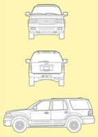 2003 doorwaadbare plaats expeditie auto blauwdruk vector