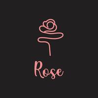 roos bloem logo vector icoon gemakkelijk, mooi kleur zwart achtergrond