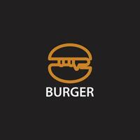 icoon gemakkelijk lijn stijl hamburger logo vector