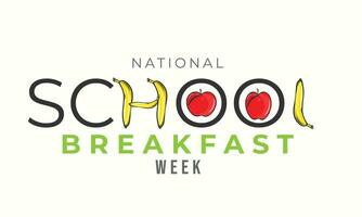 nationaal school- ontbijt week. achtergrond, banier, kaart, poster, sjabloon. vector illustratie.