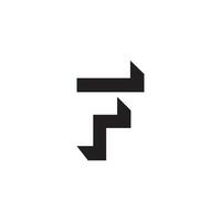 brief f 3d stijl modern vorm met negatief ruimte logo. f logo vector