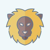 icoon leeuw. verwant naar horoscoop symbool. tekening stijl. gemakkelijk ontwerp bewerkbaar. gemakkelijk illustratie vector