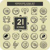 icoon reeks horoscoop. verwant naar onderwijs symbool. hand- getrokken stijl. gemakkelijk ontwerp bewerkbaar. gemakkelijk illustratie vector