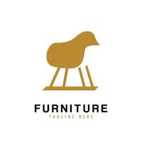 meubilair logo met een midden eeuw modern fauteuil ontwerp, deze iconisch logo is perfect voor inrichting industrie. vector