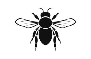 een vliegend bij zwart silhouet clip art, honing bij zwart vector