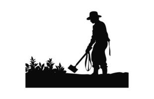 een tuinieren silhouet, een tuinman zwart vector geïsoleerd Aan een wit achtergrond