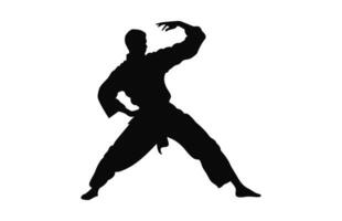 een tai chi houding zwart silhouet vector geïsoleerd Aan een wit achtergrond