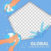 vijfhoekige vorm wereld handen wassen dag frame vector