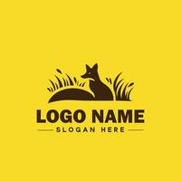 vos dier logo en icoon schoon vlak modern minimalistische bedrijf en luxe merk logo ontwerp bewerkbare vector